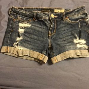 Aeropostale shorts jeans blue ripped midi size 00